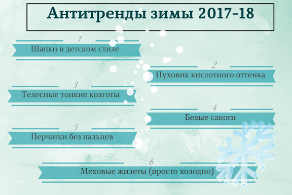 Что модно носить зимой 2017-18, начинаем с антитрендов