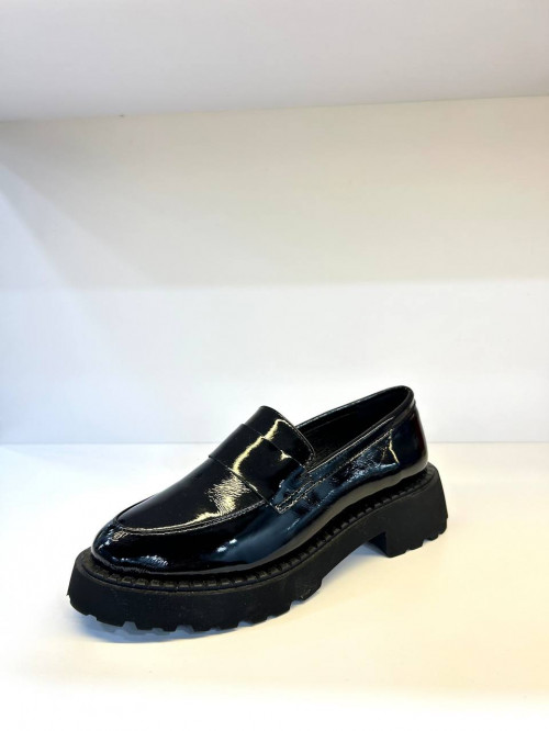 Лоферы, черный лак  Aquamarin фото  1