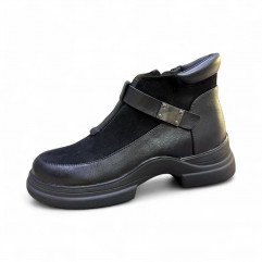 Жіночі  шкіряні+замша черевики 31416  фото