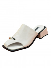 Сабо молочная кожа 31649  фото