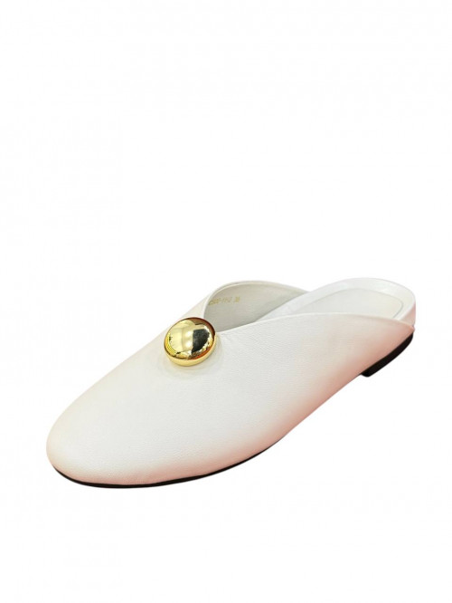 Шлепанцы мюлли, белая кожа  Sasha Fabiani фото  1