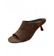 Шлепанцы мюлли, шоколадная замша  Sasha Fabiani фото  1