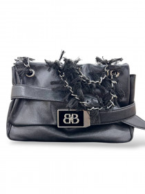 Сумка чорна шкіра 31187  фото