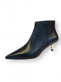 Женские осенние кожаные ботинки на каблуке 31391  фото