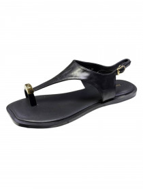 Босоніжки черная кожа 31627  фото