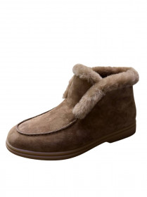 Лоферы высокие, беж нубук 31302  фото