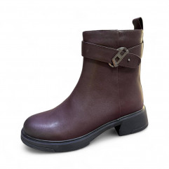 Женские осенние кожаные ботинки 31357  фото