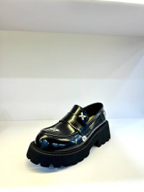 Лоферы, черная лаковая кожа 30320  фото