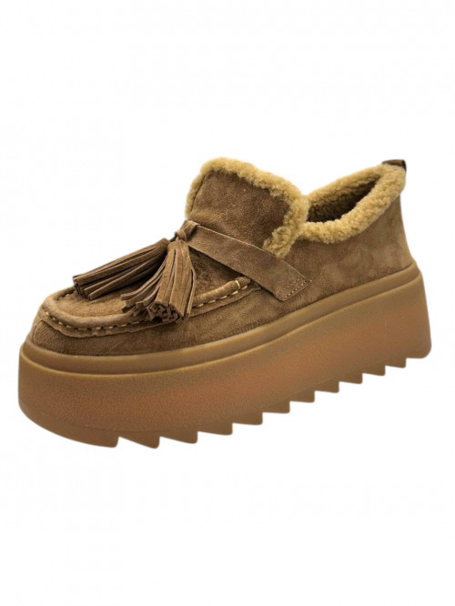 Лоферы-угги  коричневая замша  Arees Meniva фото  1