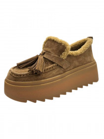 Лоферы-угги  коричневая замша 31531  фото