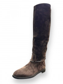 Сапоги коричневая замша 31426  фото