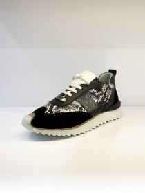 Кросівки чорний пітон 30108  фото