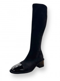 Сапоги черная замша 31397  фото