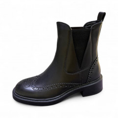 Ботинки черная кожа 31346  фото