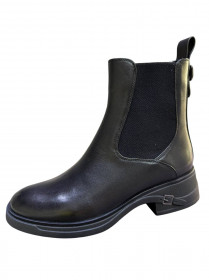 Ботинки черная кожа 31349  фото