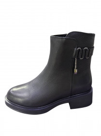 Ботинки черная кожа 31352  фото