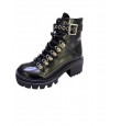Черевики на шнурівці чорна шкіра  MEGERA фото  1
