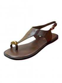 Босоніжки шоколадная кожа 31842  фото