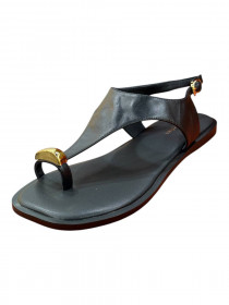 Босоніжки черная кожа 31843  фото