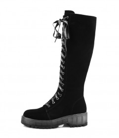 замшевые женские сапоги