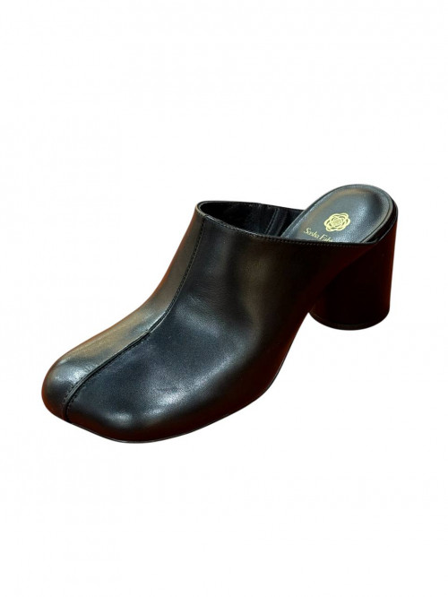 Сабо черная кожа  Sasha Fabiani фото  1