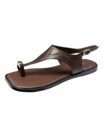 Босоніжки шоколадная кожа 31633  фото