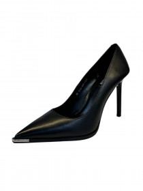 Лодочки, черная кожа 31381  фото