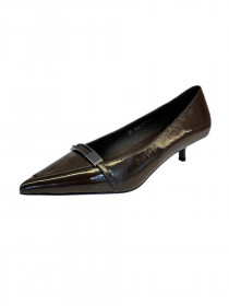 Лодочки, коричневый лак 31382  фото