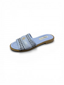 Женские кожанные шлепанцы 31289  фото