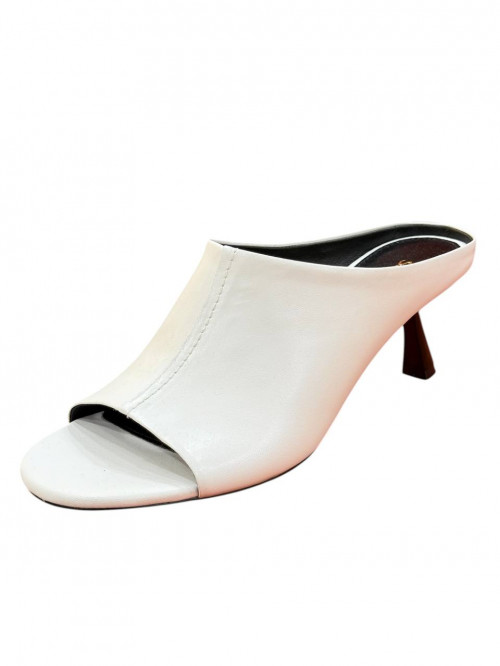 Шлепанцы мюлли, белая кожа  Sasha Fabiani фото  1