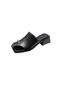 Сабо черная  кожа 31612  фото