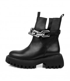 Женские осенние кожаные ботинки 29124  фото