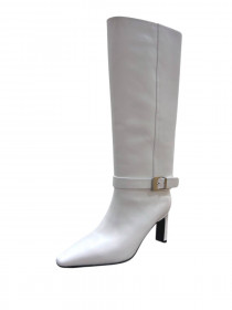 Сапоги белая кожа 31423  фото