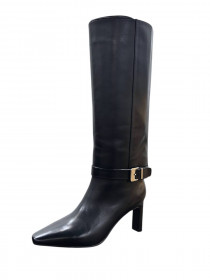 Сапоги черная кожа 31424  фото